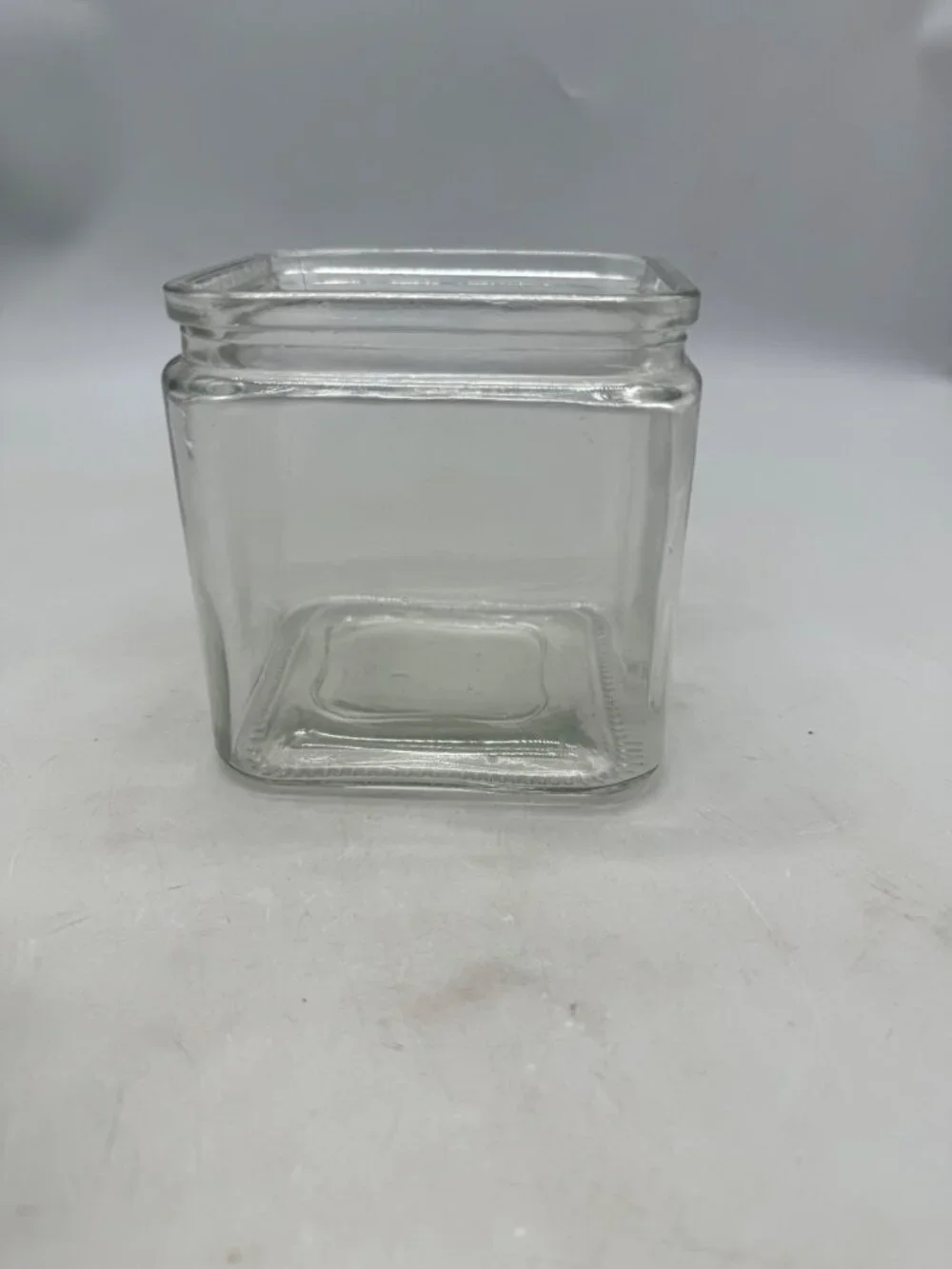 Square Clear Glass Jar vase container READ